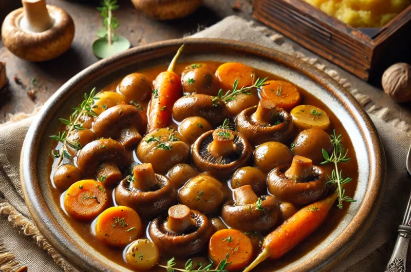 Bourguignon de Champignons – Recette Facile et Savoureuse